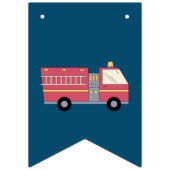 赤い消防士アラーム消防車の誕生日用品 バンティングフラッグ (第1の旗)