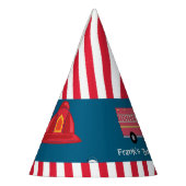 赤い消防士アラーム消防車の誕生日用品 パーティーハット (左)