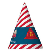 赤い消防士アラーム消防車の誕生日用品 パーティーハット (右)