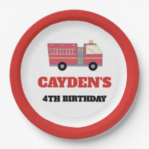 赤い消防士アラーム消防車の誕生日用品