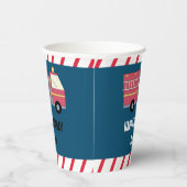 赤い消防士アラーム消防車の誕生日用品 紙コップ (右)