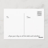 赤い消防士 警報付き消防車の誕生日用品 ポストカード (裏面)