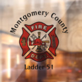 赤い消防署のロゴカスタム ウィンドウサイン (シート2)