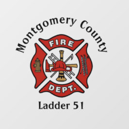 赤い消防署のロゴカスタム ウィンドウサイン