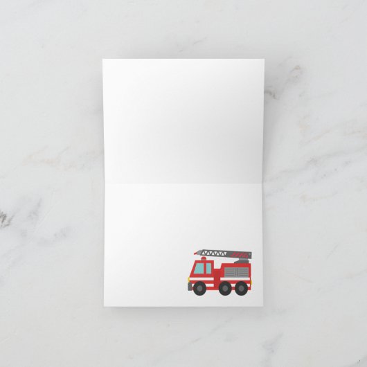 赤い消防車ありがとう サンキューカード (内部)