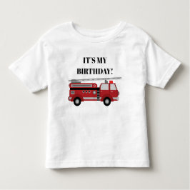 赤い消防車だ私の誕生日 パーソナライズされた トドラーTシャツ