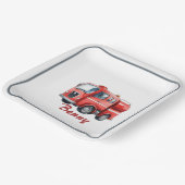 赤い消防車のアップシェリン誕生日パーティー ペーパープレート (傾斜あり)