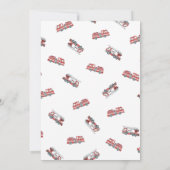 赤い消防車のトラック誕生日パーティーの招待 招待状 (裏面)