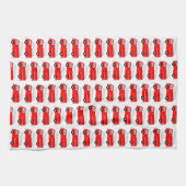 赤い消防車のパターン キッチンタオル (横)