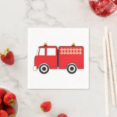 赤い消防車のパターン スタンダードカクテルナプキン (インサイチュ)