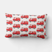 赤い消防車のパターン ランバークッション (裏面)