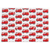 赤い消防車のパターン ラージペーパーバッグ (裏面)