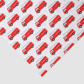 赤い消防車のパターン 薄葉紙 (詳細)