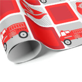 赤い消防車のパーティー包装紙 ラッピングペーパー (ロールコーナー)