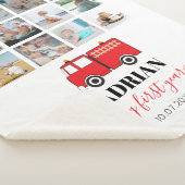 赤い消防車のベビー1年目の写真コラージュ シェルパブランケット (3/4)