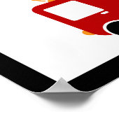 赤い消防車の名パーソナライズされた前ウォールアート ポスター (角)