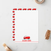 赤い消防車の子供たち ノートカード (正面/裏面インサイチュ)