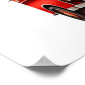 赤い消防車の子供のハッピーバースデー名 ポスター (角)