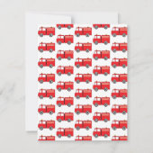 赤い消防車の子供用 個人名入りグッズ ノートカード (裏面)