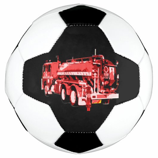 赤い消防車の油絵を描、 サッカーボール (正面)