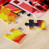 赤い消防車の油絵 ジグソーパズル (側面)