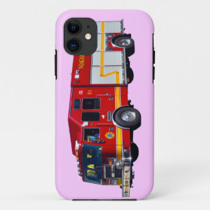 赤い消防車の消防士のトラック装置箱 iPhone 11 ケース