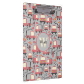 赤い消防車の消防士の子供たちパーソナライズされた クリップボード (右)