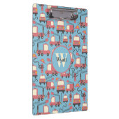 赤い消防車の消防士の子供たちパーソナライズされた クリップボード (右)