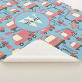 赤い消防車の消防士の子供たちパーソナライズされた シェルパブランケット (3/4)