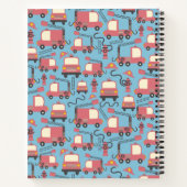 赤い消防車の消防士の子供たちパーソナライズされた ノートブック (裏面)