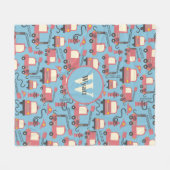 赤い消防車の消防士の子供たちパーソナライズされた フリースブランケット (正面(横))