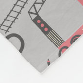 赤い消防車の消防士の子供たちパーソナライズされた フリースブランケット (角)