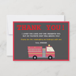 赤い消防車の消防士の警報 消防車の誕生日用品 サンキューカード