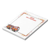 赤い消防車の消防車パーソナライズされた(ユダヤ教の)バル・ミツバー ノートパッド (回転)