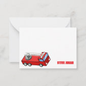 赤い消防車の誕生日ノートカード ノートカード (正面)