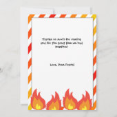 赤い消防車の誕生日パーティーありがとう サンキューカード (裏面)