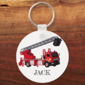 赤い消防車の誕生日パーティー キーホルダー (裏面)