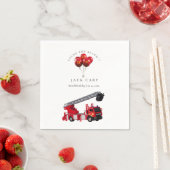 赤い消防車の誕生日パーティー スタンダードカクテルナプキン (インサイチュ)