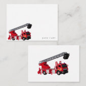 赤い消防車の誕生日パーティー ノートカード (正面/裏面)