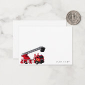 赤い消防車の誕生日パーティー ノートカード (正面/裏面インサイチュ)
