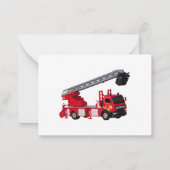 赤い消防車の誕生日パーティー ノートカード (裏面)