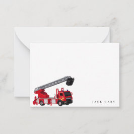 赤い消防車の誕生日パーティー ノートカード