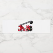 赤い消防車の誕生日パーティー ペットボトルラベル (シングルラベル)