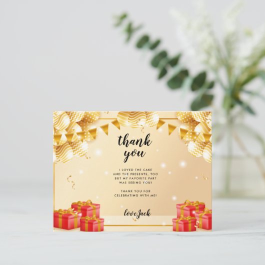 赤い消防車の誕生日パーティー ポストカード (スタンド正面)