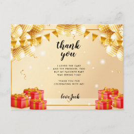 赤い消防車の誕生日パーティー ポストカード