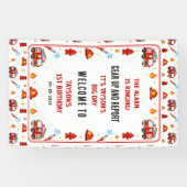 赤い消防車サウンド・ジ・アラーム男の子の誕生日 横断幕 (横)