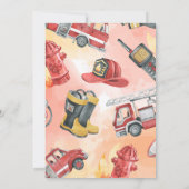 赤い消防車トラック誕生日パーティー 招待状 (裏面)