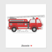 赤い消防車パーソナライズされたの名札 シール (シート)