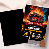 赤い消防車ファイヤーファイターズ誕生日ボーイ 招待状