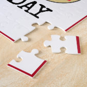 赤い消防車 |テーマ子供の誕生日パーティーポスター ジグソーパズル (側面)